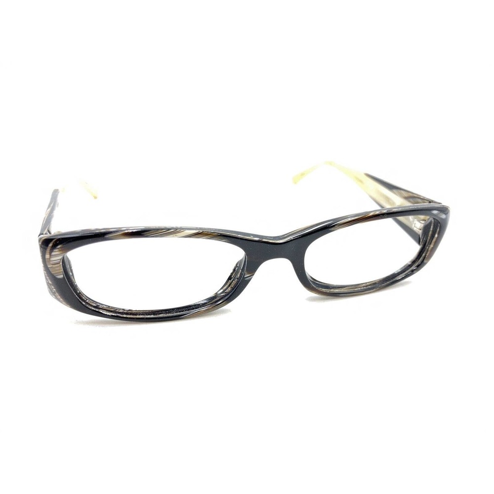 Chanel 3119-H 944 Brown Cream Horn Eyeglasses Frames 50-16 135 Italy Designer